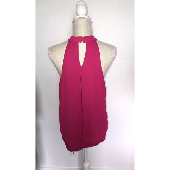 Bar III Fuscia Chocker Neck Keyhole Vented Blouse - XL - Picture 4 of 5